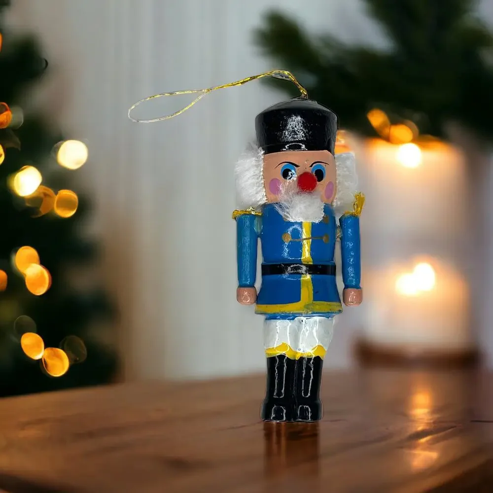 Vintage Wooden Nutcracker Christmas Ornament